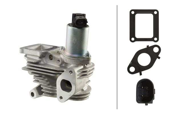 HELLA EGR valve 11109854 Operating Mode: Electric, Supplementary Article/Supplementary Info: with seal, Number of pins: 5, Assy./disassy. by qualified personnel required!: