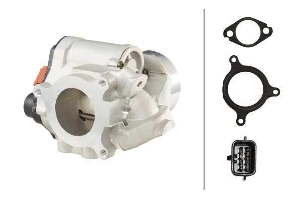 HELLA EGR valve 11109860 Supplementary Article/Supplementary Info: with gaskets/seals, with cable set, Operating Mode: Electric, Number of pins: 5, Assy./disassy. by qualified personnel required!: