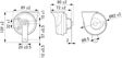 HELLA Horn 399889 Spannung [V]: 12, Leistungsaufnahme [W]: 72, Lautstärke [dB(A)]: 110, Frequenzbereich von [Hz]: 400, Frequenzbereich bis [Hz]: 500, Stromaufnahme [A]: 6, Schutzart (IP-Code): IP65, erfüllt ECE-Norm: R28, Zulassungsart: ECE-geprüft, Signalton: Tiefton, Hochton, Gehäusefarbe: rot/schwarz, Betriebsart: elektrisch, Bauhöhe [mm]: 89, Breite [mm]: 109, Tiefe [mm]: 80, Temperaturbereich von [°C]: -40, Temperaturbereich bis [°C]: 80, Montageart: Flachsteckanschluss, Ergänzungsartikel/Ergänzende Info: oh 2.