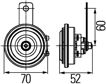 HELLA Horn 10267449 Frequenzbereich [Hz]: 420, Leistungsaufnahme [W]: 30, Nennspannung [V]: 12, Höhe [mm]: 60, Tiefe [mm]: 52, Montageart: Flachsteckanschluss, Ergänzungsartikel/Ergänzende Info 2: mit E-Prüfzeichen, Durchmesser [mm]: 70, Gehäusefarbe: schwarz, Lautstärke [dB(A)]: 112, Signalton: Hochton 
Spannung [V]: 12, Leistungsaufnahme [W]: 30, Lautstärke [dB(A)]: 105, Frequenzbereich [Hz]: 420, Stromaufnahme [A]: 2,5, Schutzart (IP-Code): IPX9K, IPX7, erfüllt ECE-Norm: R28, Zulassungsart: ECE-geprüft, Gehäuse 2.