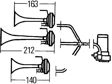 HELLA Horn 10267457 Frequenzbereich [Hz]: 780, 820, 880, Leistungsaufnahme [W]: 240, Nennspannung [V]: 12, Ergänzungsartikel/Ergänzende Info 2: mit E-Prüfzeichen, Betriebsart: elektrisch-pneumatisch, Lautstärke [dB(A)]: 118, Signalhupe: Fanfare Dreiklang 
Frequenzbereich [Hz]: 780, 820, 880, Leistungsaufnahme [W]: 240, Spannung [V]: 12, Ergänzungsartikel/Ergänzende Info 2: mit E-Prüfzeichen, Zulassungsart: ECE-geprüft, Betriebsart: elektrisch-pneumatisch, Lautstärke [dB(A)]: 118, Montage/Demontage durch Fachperson 2.