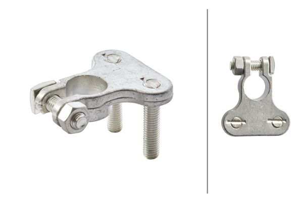 HELLA Battery terminal 161941 Battery Terminal Clamp Type: Terminal Screw, Battery Terminal Diameter [mm]: 17,5, Connector/Clamp: with single-sided mounting of terminal post screw, Diameter [mm]: 8, DIN/ISO: 72331, Height [mm]: 40, Length [mm]: 30, Material: Brass, Number of pins: 2, Surface: Tin-plated, Thread Size: M8, Voltage from [V]: 12, Voltage to [V]: 24, Assy./disassy. by qualified personnel required!: