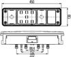 HELLA Rücklicht (universal) 10659974 Montageart: Anbau, geschraubt, Befestigungsart: für waagerechte Befestigung, Leuchten-Bauart: mit Hybridtechnologie, Lampenart: P21W, PY21W, LED, Spannung [V]: 24, Einbauposition: rechts, Höhe [mm]: 94, Breite [mm]: 138, Länge [mm]: 450, Leuchtefunktion: mit Rückstrahler (dreieckig), mit Bremslicht (LED), mit Nebelschlusslicht, mit Blinklicht, für Schlusslicht (LED), ohne Umrisslicht (LED), mit Rückfahrlicht, mit Rückstrahllicht, Anzahl der Leuchtefunktionen: 6, Steckerausführung-ID: EasyConn 4 2.