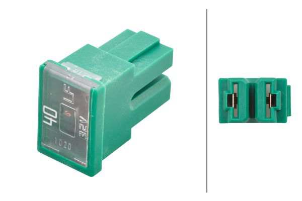 HELLA Fuse 273110 Colour: Green, Rated Current [A]: 40 
Fuse Type: PAL block fuse, Series2, Current Strength [A]: 40, Voltage to [V]: 32, Temperature range from [°C]: -40, Temperature range to [°C]: +125, Width [mm]: 23, Depth [mm]: 16,4, Height [mm]: 30,6, DIN/ISO: JASO 0612, Colour: green, Packing Type: Blister Pack, Assy./disassy. by qualified personnel required!: