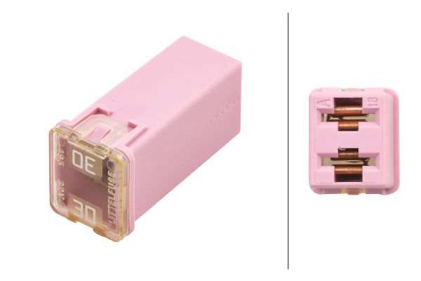 HELLA Sicherung 913770 Sicherungsausführung: für JCASE-Sicherung, Stromstärke [A]: 30, Spannung bis [V]: 32, Temperaturbereich von [°C]: -40, Temperaturbereich bis [°C]: +125, Breite [mm]: 14,1, Tiefe [mm]: 12, Höhe [mm]: 27, DIN/ISO: 8820-4, erfüllt SAE-Norm: 2741, Farbe: rosa, Gebindeart: Blisterpack, Montage/Demontage durch Fachpersonal erforderlich!: