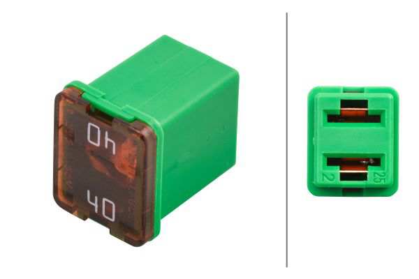 HELLA Sicherung 913790 Sicherungsausführung: für niedrige JCASE-Sicherung, Stromstärke [A]: 40, Spannung bis [V]: 58, Temperaturbereich von [°C]: -40, Temperaturbereich bis [°C]: +125, Breite [mm]: 12, Tiefe [mm]: 14,5, Höhe [mm]: 16, DIN/ISO: 8820-4, erfüllt SAE-Norm: 2741, Farbe: grün, Gebindeart: Blisterpack, Montage/Demontage durch Fachpersonal erforderlich!: