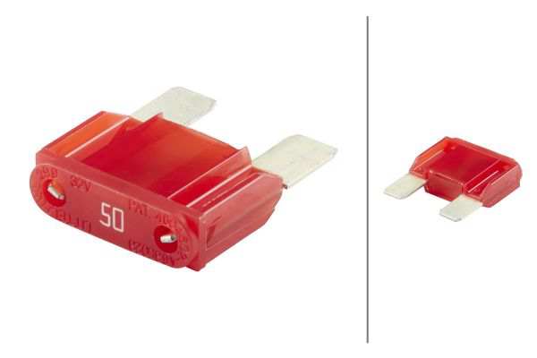 HELLA Sicherung 913728 Sicherungsausführung: Maxi-Flachstecksicherung, Stromstärke [A]: 50, Spannung bis [V]: 32, Temperaturbereich von [°C]: -40, Temperaturbereich bis [°C]: +125, Breite [mm]: 29,2, Tiefe [mm]: 8,8, Höhe [mm]: 34,3, DIN/ISO: 8820-3, Kontaktoberfläche: verzinnt, Farbe: rot, Gehäusematerial: PA (Polyamid), Gebindeart: Blisterpack, Montage/Demontage durch Fachpersonal erforderlich!: