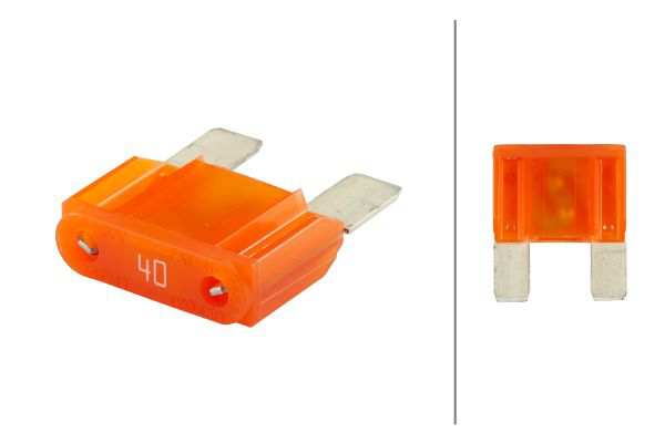 HELLA Fuse 10904819 Colour: Orange, Fuse Type: Maxi-Flat Fuse, Rated Current [A]: 40 
Fuse Type: Maxi-Flat Fuse, Current Strength [A]: 40, Voltage to [V]: 32, Temperature range from [°C]: -40, Temperature range to [°C]: +125, Width [mm]: 29,2, Depth [mm]: 8,8, Height [mm]: 34,3, DIN/ISO: 8820-3, Contact surface: Tin-plated, Colour: Orange, Housing material: PA (polyamide), Packing Type: Blister Pack, Assy./disassy. by qualified personnel required!: