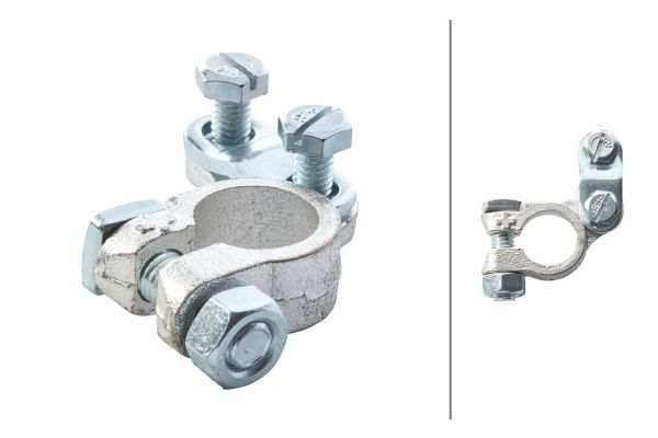 HELLA Batteriepolklemme 396435/2 Einbauposition: rechts, Querschnitt [mm2] bis: 70, Durchmesser [mm]: 17,5, Batterieklemmenausführung: Form C, für Pluspol, Spannung [V]: 12, 24, DIN/ISO: 72331, 72 331, Montage/Demontage durch Fachpersonal erforderlich!: , Gebindeart: Blisterpack