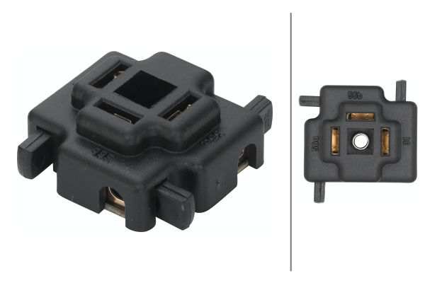 HELLA Glühbirnenfassung 398162/2 Batterieklemmenausführung: ohne Masseband, Lampenart: H4, R2 (Bilux), Pol-Anzahl: 3 
Querschnitt [mm2] bis: 2,5, Batterieklemmenausführung: ohne Masseband, Leuchten-Bauart: Halogen, Lampenart: H4, R2 (Bilux), Anzahl der Steckkontakte: 3, Montage/Demontage durch Fachpersonal erforderlich!: