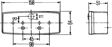 HELLA Rear light (universal) 370786/2 Mounting Type: mounting, Bolted, Fastening Type: for horizontal fastening, Light Design: Bulb Technology, Lamp Type: R10W, P21W, Voltage [V]: 24, 12, Fitting Position: Left, Height [mm]: 51, Width [mm]: 64, Light Function: with number plate light, with stop light, with indicator, with taillight, Number of light functions: 4, Plug Type: Blade Terminal, Protection Type (IP Code): IP5KX, IPX9K, Registration Type: ECE-certified, Housing Type: Synthetic Material Housing, Housing Colour: Black, Lens C 3.