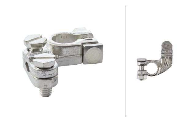 HELLA Batteriepolklemme 397056/2 Einbauseite: rechts, Querschnitt [mm2] von: 50, Querschnitt [mm2] bis: 120, Durchmesser [mm]: 15,9, Batterieklemmenausführung: Form F, für Minuspol, Spannung [V]: 12, 24, DIN/ISO: 72 331, Montage/Demontage durch Fachpersonal erforderlich!: