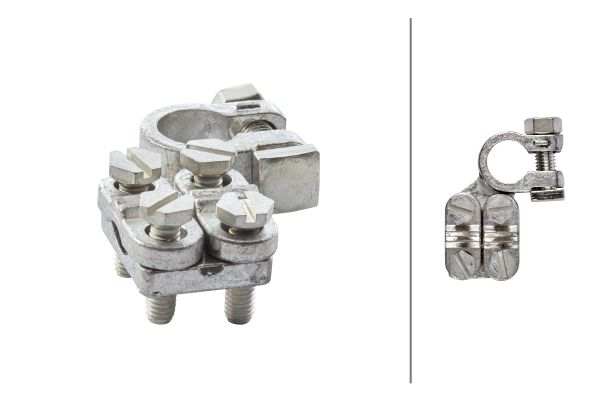 HELLA Batteriepolklemme 397058/2 Batterieklemmenausführung: für Minuspol, Querschnitt [mm2] von: 50, Querschnitt [mm2] bis: 120, Durchmesser [mm]: 15,9, Spannung [V]: 12, 24, Montage/Demontage durch Fachpersonal erforderlich!: