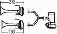 HELLA Horn 399853/2 Frequenzbereich [Hz]: 780, 840, Leistungsaufnahme [W]: 240, Nennspannung [V]: 12, Ergänzungsartikel/Ergänzende Info 2: mit E-Prüfzeichen, Betriebsart: elektrisch-pneumatisch, Lautstärke [dB(A)]: 118, Signalhupe: Fanfare Zweiklang 
Frequenzbereich [Hz]: 780, 840, Leistungsaufnahme [W]: 240, Spannung [V]: 12, Ergänzungsartikel/Ergänzende Info 2: mit E-Prüfzeichen, Zulassungsart: ECE-geprüft, Betriebsart: elektrisch-pneumatisch, Lautstärke [dB(A)]: 118, Montage/Demontage durch Fachpersonal erforde 2.