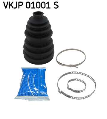 SKF Drive shaft boot 10174405 Stock. Material: rubber
Height [mm]: 146, Joint Type: Universal Joint, Supplementary Article/Info 2: with clamps, Inner Diameter 1 [mm]: 22, Inner Diameter 2 [mm]: 86 1.