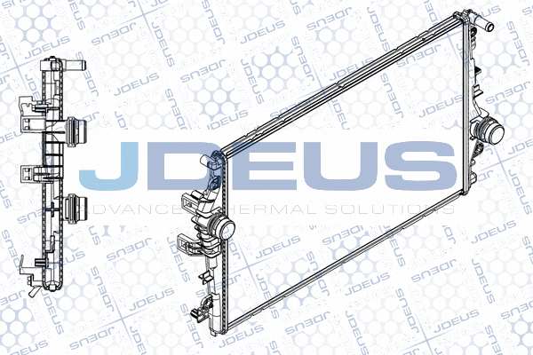 JDEUS Radiator 10513756 Radiator type: Brazed cooling fins, Cooling fins material: Aluminium, Water Tank Material (radiator): Plastic, Core Length [mm]: 600, Core Width [mm]: 376, Core Depth [mm]: 16, Quality/ Grade: Premium