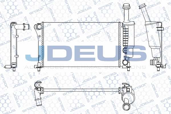 JDEUS Radiator 10496751 Radiator type: Mechanically jointed cooling fins, Cooling fins material: Aluminium, Water Tank Material (radiator): Plastic, Core Length [mm]: 540, Core Width [mm]: 322, Core Depth [mm]: 18, Quality/ Grade: AM
