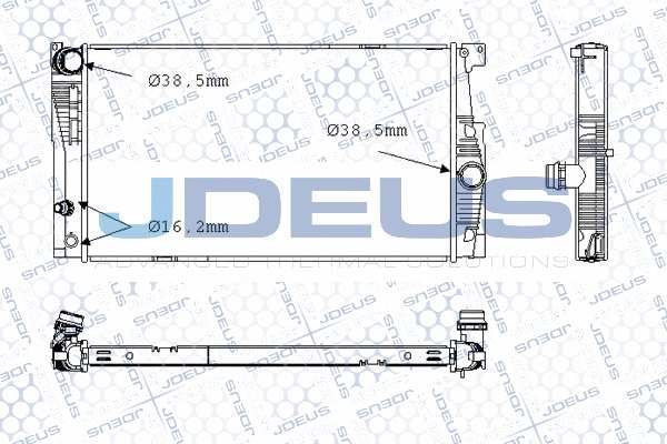 JDEUS Radiator 10655457 Aluminum, plastic
Radiator type: Brazed cooling fins, Cooling fins material: Aluminium, Water Tank Material (radiator): Plastic, Core Length [mm]: 600, Core Width [mm]: 345, Core Depth [mm]: 34, Quality/ Grade: AM