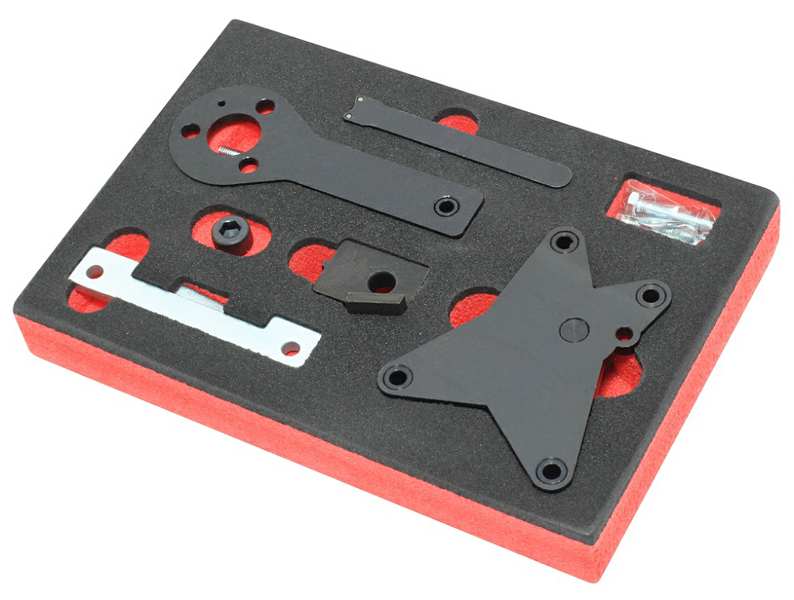 GATES Timing belt mounting tool 677118 Packaging: Plastic Case 
Number of Parts [parts]: 15, Suitable for vehicle type: PC (passenger car), CV (commercial vehicles), Total width [mm]: 255, Total height [mm]: 60, Total depth [mm]: 210, suited for engine type: Petrol Engine, Packaging: In Plastic Case
Cannot be taken back for quality assurance reasons! 1.