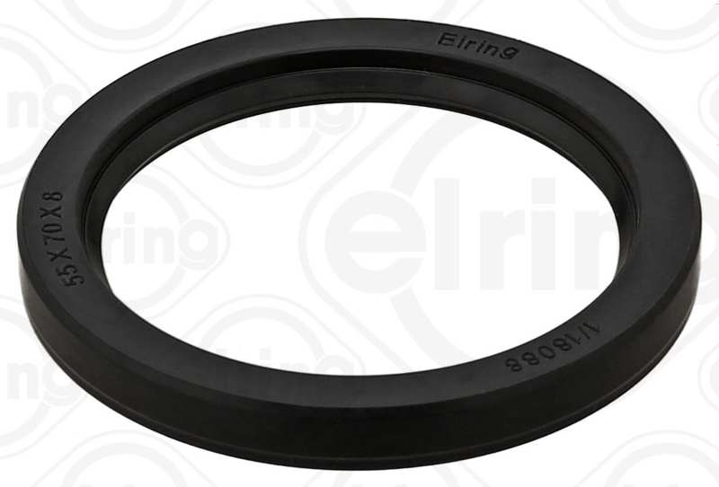 ELRING Wheel hub seal 68530 Inner diameter 1 [mm]: 55, Outer diameter 1 [mm]: 70, Height 1 [mm]: 8, Material: NBR (nitrile butadiene rubber), Dust Cover: with dust lip 
Height 1 [mm]: 8, Outer Diameter 1 [mm]: 70, Inner Diameter 1 [mm]: 55, Material: NBR (nitrile butadiene rubber), Dust Cover: with dust lip 1.
