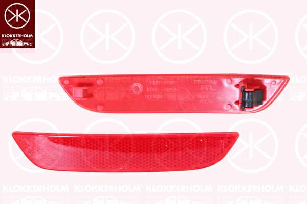 KLOKKERHOLM Rückstrahler 11238530 Einbauposition: hinten rechts, Farbe: rot, Ergänzungsartikel/Ergänzende Info: ohne lampenträger