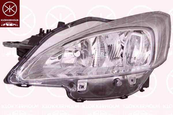 KLOKKERHOLM Headlamp 10726455 Fitting Position: Left, Lamp Type: H7/H7, Supplementary Article/Info 2: without motor for headlamp levelling