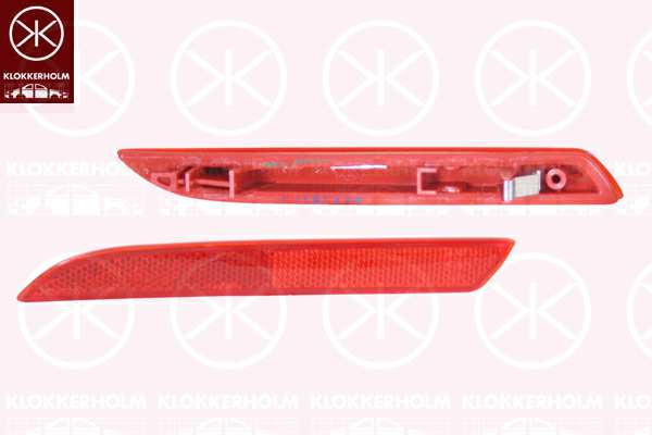 KLOKKERHOLM Rückstrahler 10681006 Einbauseite: hinten rechts, Farbe: rot
