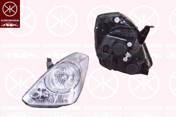 KLOKKERHOLM Headlamp 10726379 Fitting Position: Left, Lamp Type: H7/H1, Supplementary Article/Info 2: without motor for headlamp levelling, Illuminance [lx]: 37,5