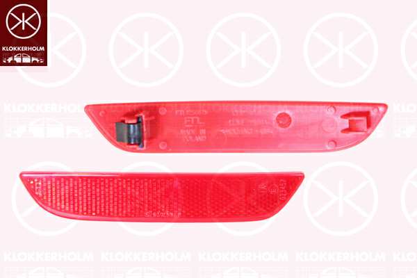 KLOKKERHOLM Rückstrahler 11238529 Einbauposition: hinten links, Farbe: rot, Ergänzungsartikel/Ergänzende Info: ohne lampenträger
