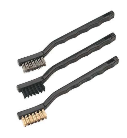 SEALEY Wirebrush 11518668 Set of 3, consisting of steel, nylon and brass filled heads, length: 40/180mm