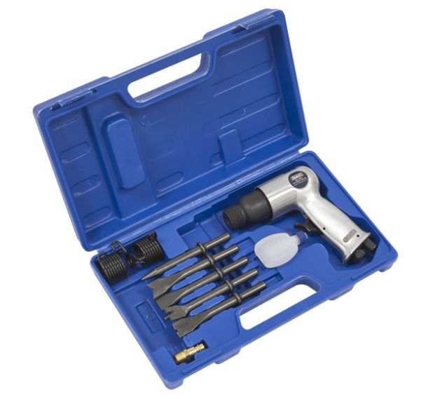 SEALEY Pneumatic hammer 11518853 9-piece kit with heads, air connection 1/4˝ BSP, pressure 90psi, 4500 strokes/min