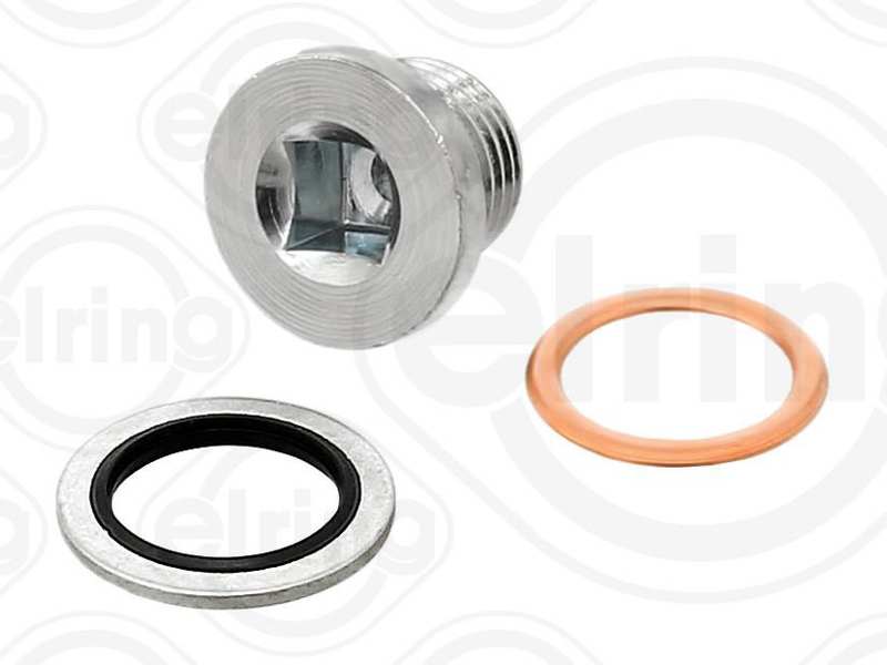 ELRING Oil sump 68502 Thread Size: M16x1,5x12, Bolt Head-/Nut Design: Inner rectangle, Version: incl. 834.823, incl. 813.052, Supplementary Article/Info 2: with seal ring