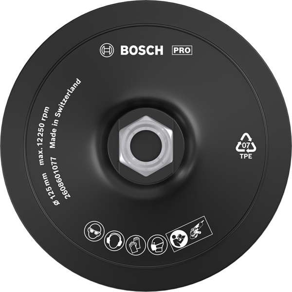 BOSCH Schleifteller 11539630 Klett-Schleifscheibe M14, Durchmesser: 125 mm, 12200 U/min 1.