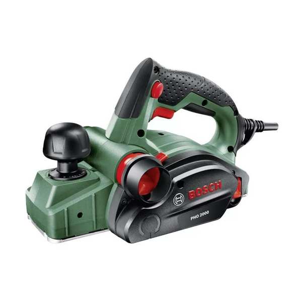 BOSCH Plane machine 11539777 PHO 2000 Gyalu, rated power input: 680W, power output: 380W, cutting depth: 0-2mm, groove depth: 0-8mm, planing width: 82mm, idle speed: 19500 rpm, machine weight: 2.4kg