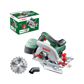 BOSCH Circular saw 11539842 PKS 55 A Hand-held circular saw (Extra circular saw blade), rated power input: 1200W, circular saw blade nominal diameter: 160mm, circular saw blade hole diameter: 20mm, idle speed: 5600 rpm, guide plate: 158x288mm, guard: aluminium, weight: 3.9kg, cutting depth range: 90deg 0-55mm, 45deg 0-38mm 3.