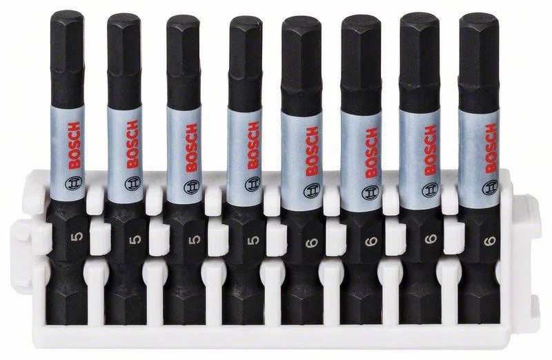BOSCH Bitkopf Satz 11539552 Impact Control HEX-Bit-Packung, 8 Stück, (4x)HEX5, (4x)HEX6, 50 mm 1.