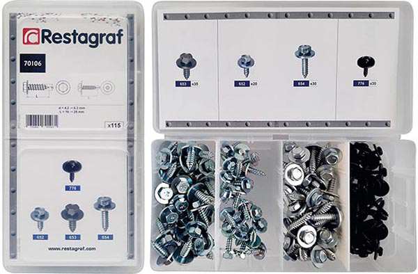 RESTAGRAF Screw kit 10997546 Body screws, hexagon head, inner key opening, 4 types, 115 pcs/set