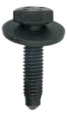 RESTAGRAF Body part screw 10997610 Peugeot - Citroen, 6 x 25 mm, fixed washer: D 18 mm, black, 10 pcs/pack