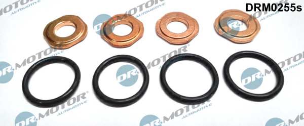 DR.MOTOR AUTOMOTIVE Sealing ring 11141215 Set, for 4 injectors, 8 -piece set
Fitting Position: Lower