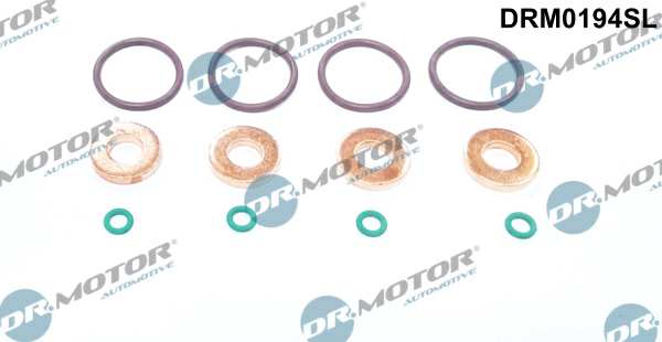 DR.MOTOR AUTOMOTIVE Sealing ring 11141122 Set, for 4 injectors, 12 -piece set