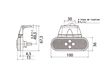 VIGNAL Width lamp (side-signal) 157089 Width [mm]: 100, Height [mm]: 36, Depth [mm]: 15, Light Design: LED, Supplementary Article/Supplementary Info: with angled holder/90° to the inside, Voltage [V]: 24, Power Consumption [W]: 1,2, Supplementary Article/Info 2: without connector parts, Cable Length [mm]: 500 
Width [mm]: 100, Height [mm]: 36, Depth [mm]: 15, Mounting Type: mounting, Hole Spacing [mm]: 30, Light Design: LED, Light Function: with reflector, Registration Type: ADR/ GGVS Checked, Supplementary Article/Supplementary Inf 4.