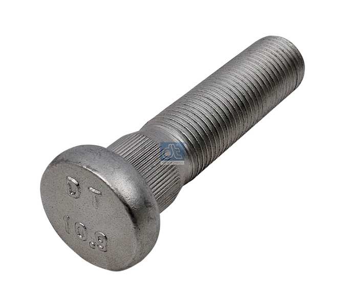 DT SPARE PARTS Wheel bolt 10898874 10 pcs/pack.
Length [mm]: 107, External Thread Size: 7/8" - 11 BSF, Thread Length [mm]: 74, Quality/ Grade: 10.9, Material: Steel, Surface: Phosphatized, Screw length below head [mm]: 96, Bolt/Nut Version: Knurled Bolt, Knurl Diameter [mm]: 24,3, Bolt Head Diameter [mm]: 37 1.