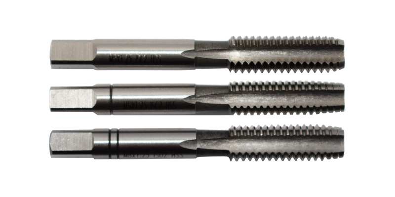 ABRABORO Gewindebohrer 11580540 Handgewindebohrer-Satz aus HSS-Schnellarbeitsstahl, 3-teilig (Vorschnitt: ca. 5-6 Gewindeabschnitte, Nachschnitt: ca. 4-5 Gewindeabschnitte, Fertigschnitt: ca. 2-3 Gewindeabschnitte), M14x2.00