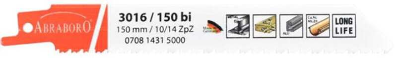 ABRABORO Schwertsägeblatt 11580824 Säbelsägeblatt‚ 5 Stück‚ 3016/150 bi