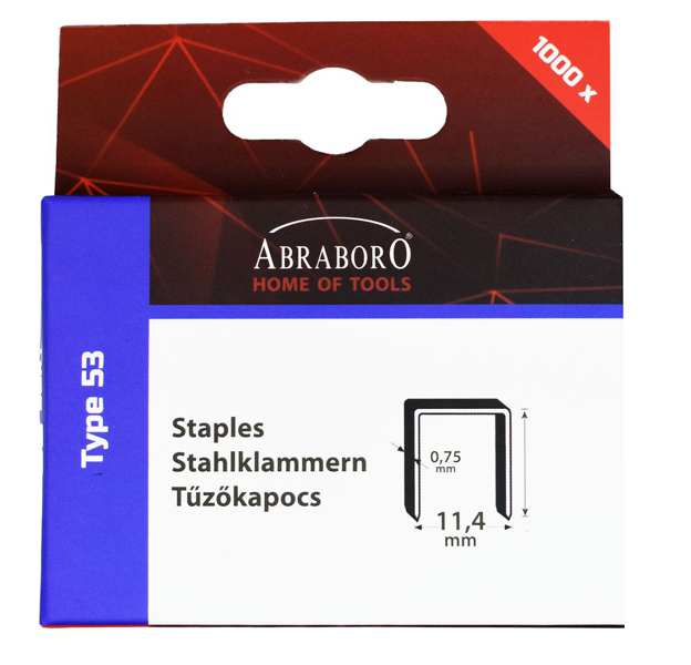 ABRABORO Klammergerät-Einsatz 11581004 CHILITAC Heftgerät Typ A-53‚ Länge: 6 mm‚ Breite: 11,4 mm‚ Dicke: 0,75 mm