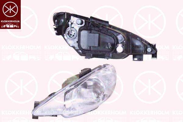 KLOKKERHOLM Headlamp 10726436 Fitting Position: Right, Lamp Type: H4, Vehicle Equipment: for vehicles with headlight levelling
