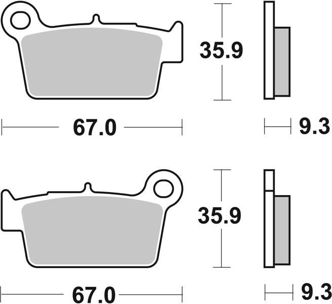BREMBO Brake pad for motorcycle 674795 SD, SINTERED, OFF Road, front/rear, set, for a brake disc!
Thickness [mm]: 9,3, Height [mm]: 35,9, Colour: copper