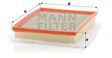 MANN-FILTER Luftfilter 83259/1 Länge [mm]: 293, Breite [mm]: 234, Höhe [mm]: 52 
Filterausführung: Filtereinsatz, EU-Produktsicherheitsverordnung (GPSR): IEC 60417-6183 mechanisches Fachwissen erforderlich, Länge [mm]: 293, Breite [mm]: 234, Höhe [mm]: 52 2.