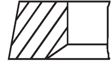 MAHLE ORIGINAL Kolbenringsatz 221398 Zylinderbohrung [mm]: 72,0, Komponentennummer: 1. R 1,0 IF N, 2. M 1,2 IFU, 3. DSF 2,0 P 
Zylinderbohrung [mm]: 72,0 3.