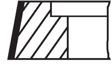MAHLE ORIGINAL Kolbenringsatz 221483 Zylinderbohrung [mm]: 144,0, Komponentennummer: 1. R 2,96 Mo, 2. M3,46 IW Cr, 3. DSF 5,0 Cr 
Zylinderbohrung [mm]: 144,0 3.